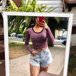 Ribbed long sleeve tee